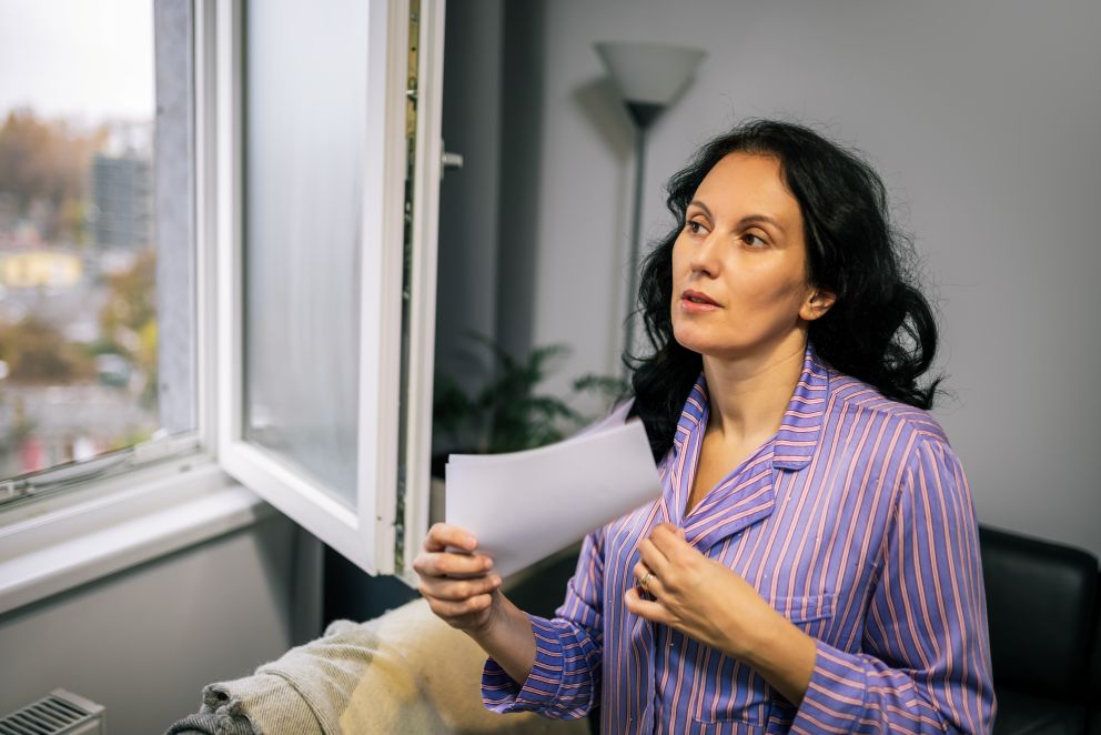 woman having a hot flash