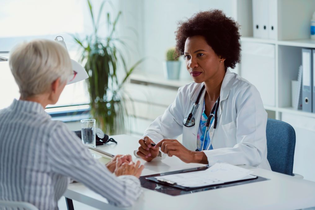 medical provider speaking with patient about options